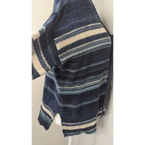 Denim & Supply Ralph Lauren Baja Sweater Small Striped Lace Up Boho - Picture 6 of 10